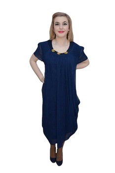 Rochie eleganta cu voal fin fronsat,masura mare,D&J Exclusive, Bleumarin Rochie eleganta cu voal fin fronsat,masura mare,D&J Exclusive, Bleumarin