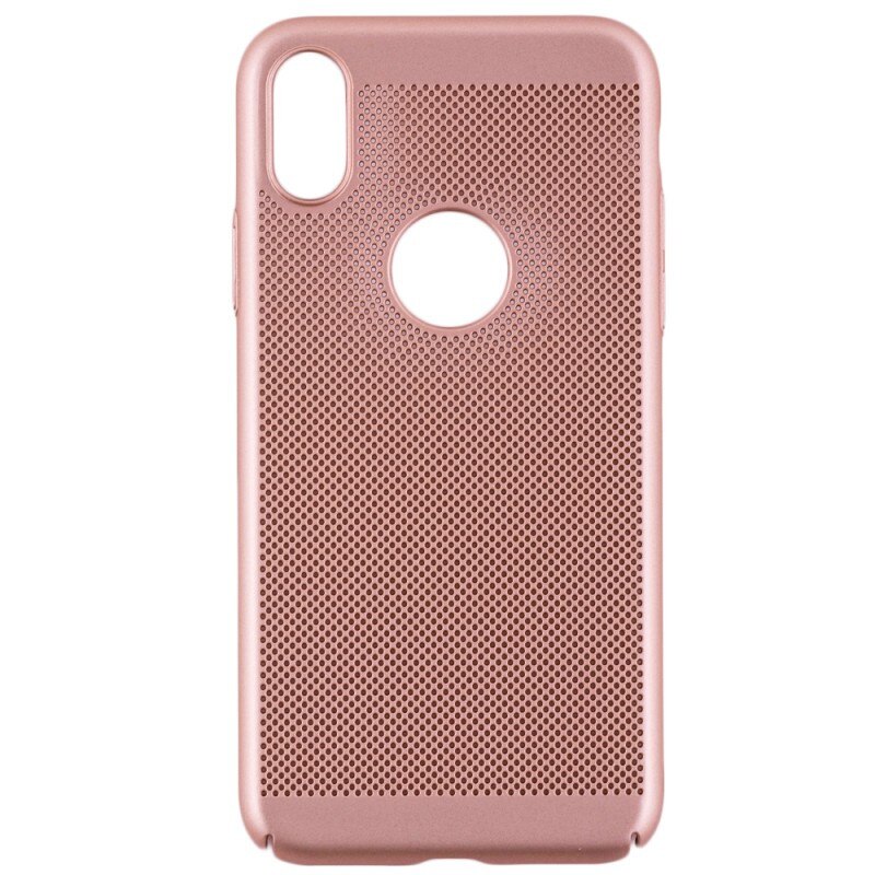 Husa spate EuroCELL Air cu perforatii pentru iPhone X, auriu