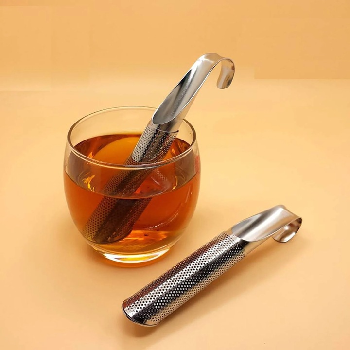 Infuzor ceai YANYXR 2024 inox pipa agatatoare 14.5x3cm