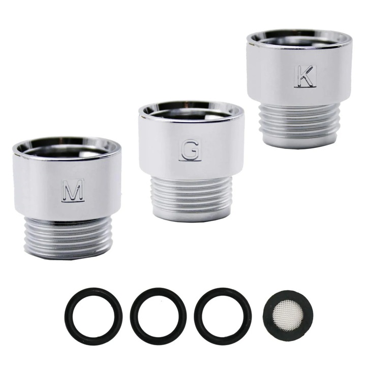 YANYXR zuhanytömlő adapter készlet, ezüst, 3 darabos