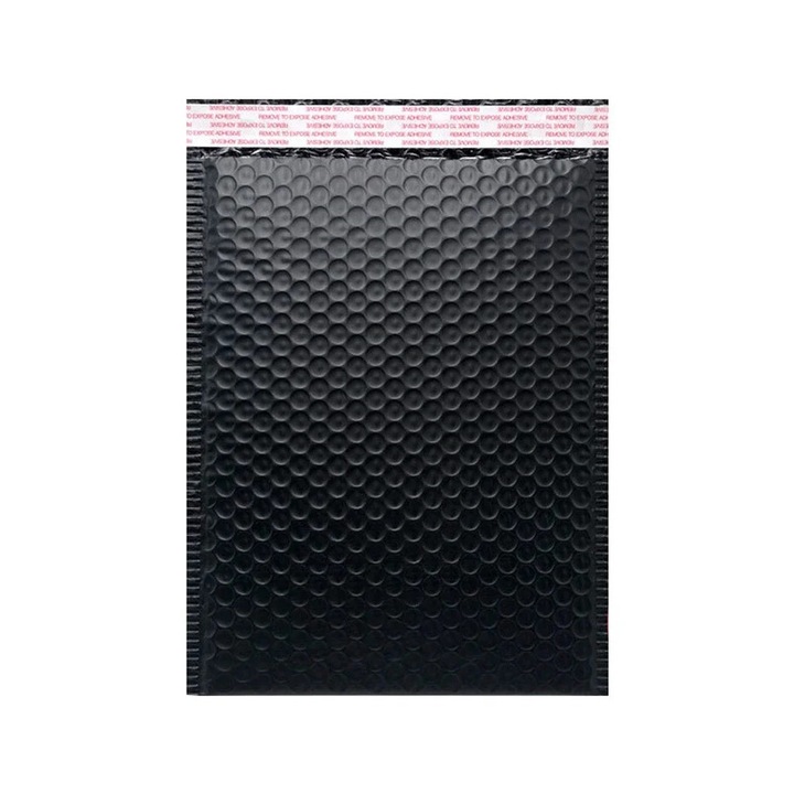 YANYXR buborékos boríték szett, 50 db, öntapadós, fekete, 11x15x4cm, 15x20x4cm, 16x23x4cm