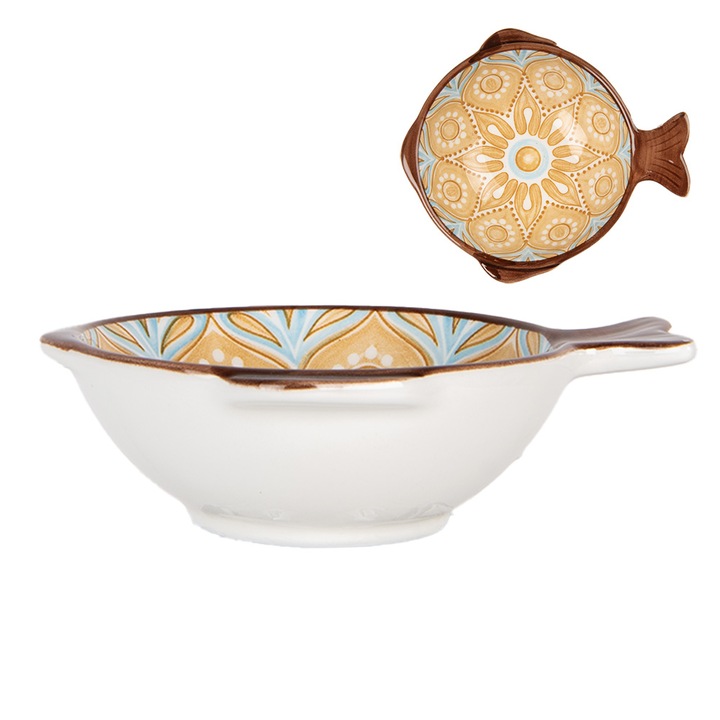 Set 2 boluri ceramica multicolora 12x11x4 cm, 100 ml