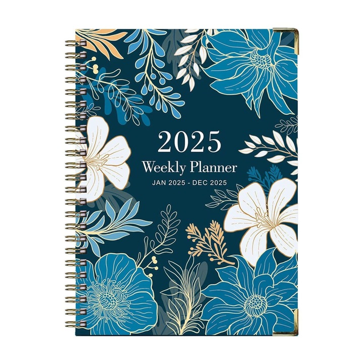 Дневен ред 2025, седмичен и месечен планер, ластик, 22x16x2 см, хартия