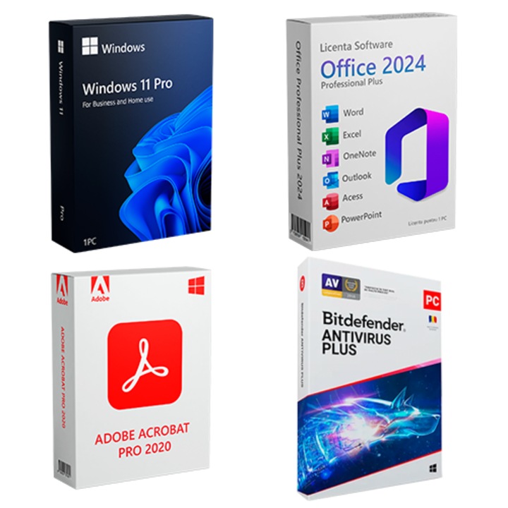 Pachet Birou - Licenta Windows 11 Pro, Office 2024, Antivirus