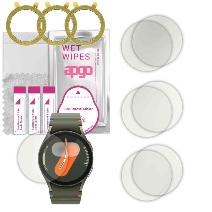 Set de 6 folii de protectie pentru ceas MATTE Samsung Galaxy Watch 7 40mm – apgo, hidrogel, mate, ultra-subtire, anti-zgarieturi, protectie profesionala ecran