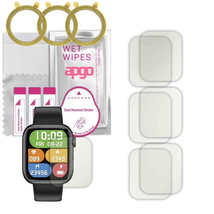6 darabos védőfólia szett MATT Forever JW-500 órához – apgo, hidrogel, matt, ultravékony, karcálló, professzionális képernyővédelem