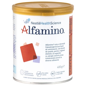 Formula de lapte praf Nestle ALFAMINO ACS001 de la nastere, 400g Formula de lapte praf Nestle ALFAMINO ACS001 de la nastere, 400g