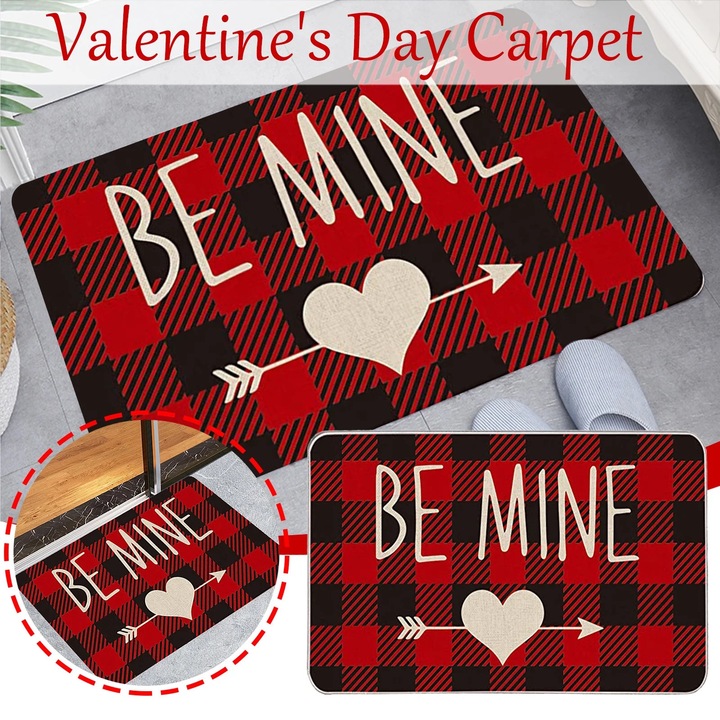 YANYXR Valentine bejárati szőnyeg piros 40x60cm téglalap alakú