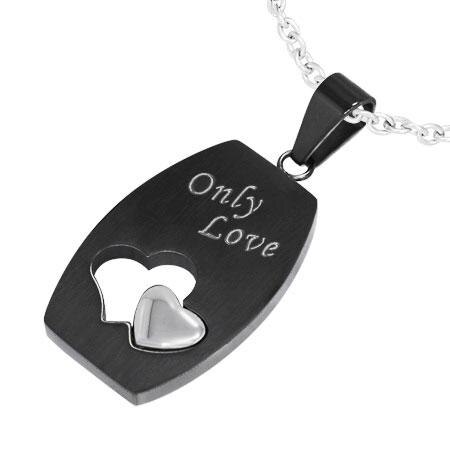 Pandant inox cu inimioare Only Love