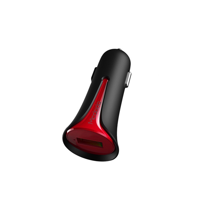 Mcdodo USB Autós töltő, fekete, 2.1 A, piros
