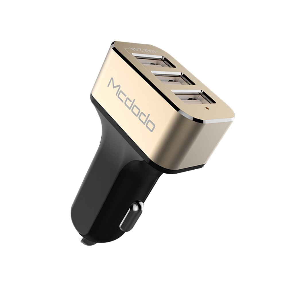 Incarcator Auto Mcdodo Triplu USB, 5.2A, Auriu