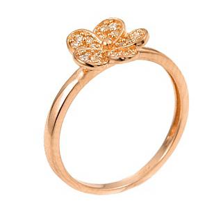 Inel floare din argint 925 aurit si zirconii - BeSpecial 4762, 16,5 mm (6 US), Roz