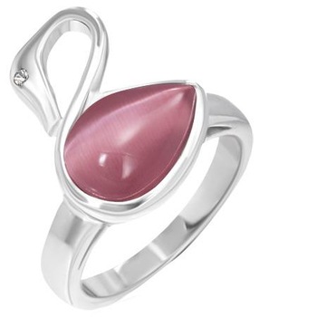 Inel otel cu lebada si piatra ochi de pisica 4898 Inel otel cu lebada si piatra ochi de pisica 4898