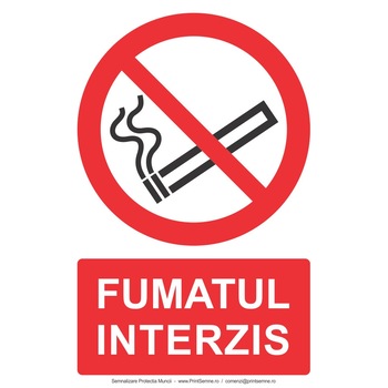 Fumatul interzis - Set de 2 buc - Autocolant PVC indicator A4 Fumatul interzis - Set de 2 buc - Autocolant PVC indicator A4