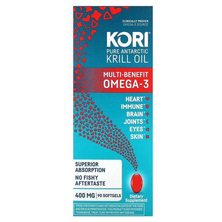 Ulei de krill Kori, Omega-3, 400 mg, 90 capsule moi