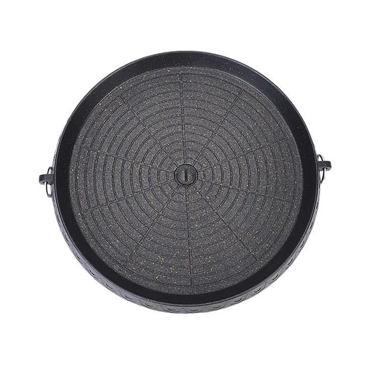 Tigaie grill YANYXR rotunda, negru, 32cm, aluminiu, antiaderenta