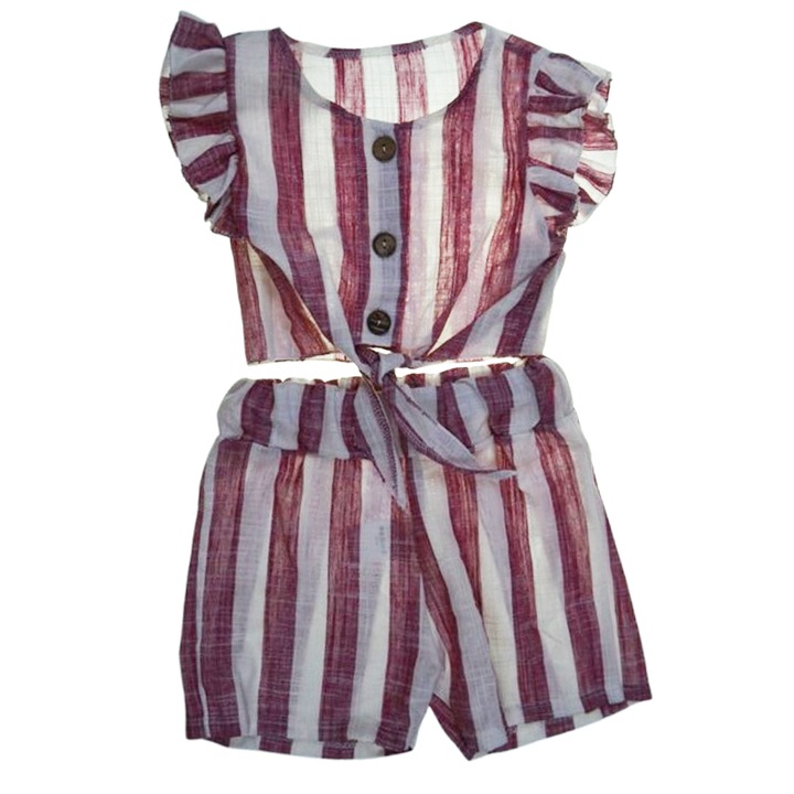 Compleu de vara, din 2 piese, pentru fete, Mini junior, C6029R, Rosu 120785