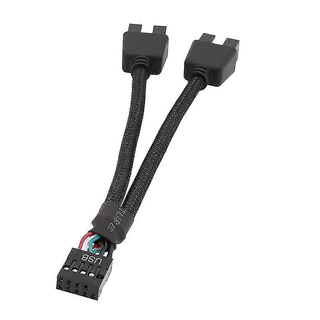 Cablu USB 2.0 intern, 9 pini, extensie 1 la 2, 15cm, negru - eMAG.ro