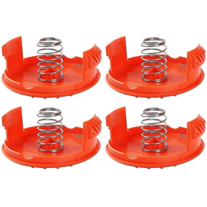 Set 4 capace tambur si 4 arcuri, accesorii metal-plastic, negru, universal