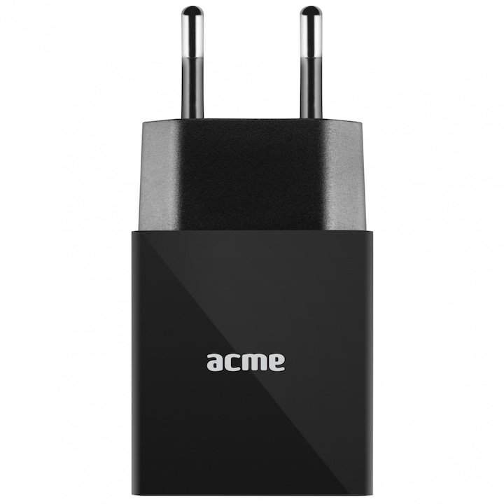 Мрежово зарядно устройство Acme CH204, 2xUSB, 2.4A, Black