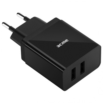 Incarcator retea Acme CH205, 2xUSB, 3.4A, Black Incarcator retea Acme CH205, 2xUSB, 3.4A, Black