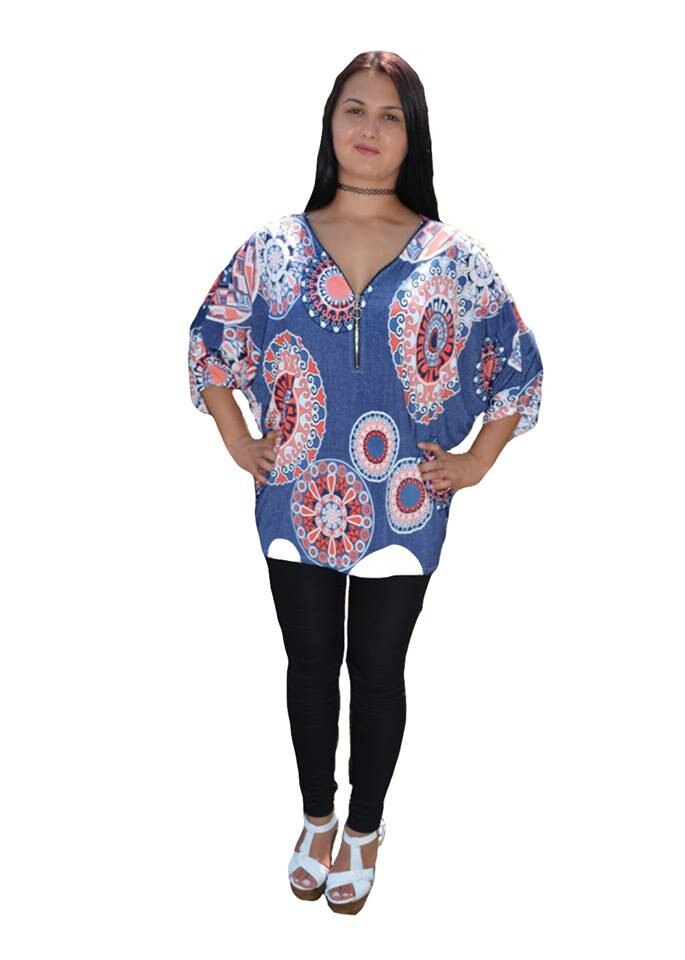 Bluza moderna, lejera de vara,masura mare,D&J Exclusive, Multicolor