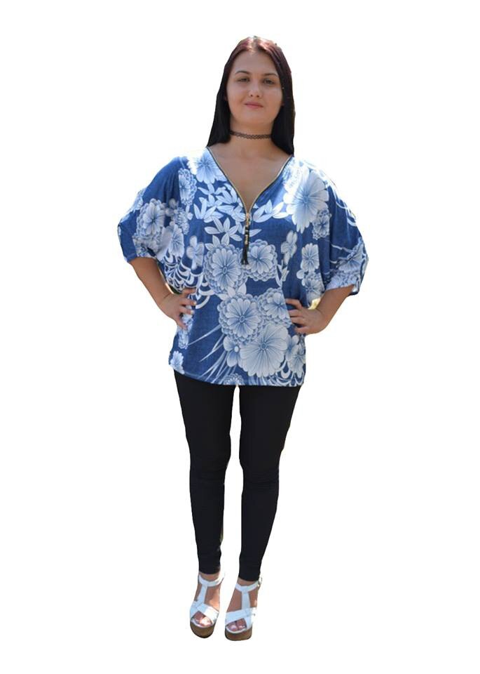 Bluza moderna, lejera de vara,masura mare,D&J Exclusive, Albastru marin