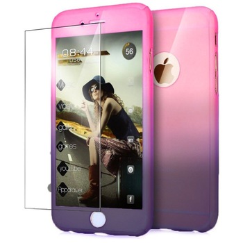 Husa telefon Apple Iphone 7 Plus protectie 360 Ultrasubtire Semitransparenta Degradee Grey + Folie Sticla Husa telefon Apple Iphone 7 Plus protectie 360 Ultrasubtire Semitransparenta Degradee Grey + Folie Sticla