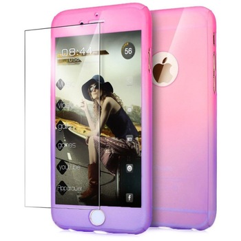 Husa telefon Apple Iphone 6/6S protectie 360 Ultrasubtire Semitransparenta Degradee Purple + Folie Sticla Husa telefon Apple Iphone 6/6S protectie 360 Ultrasubtire Semitransparenta Degradee Purple + Folie Sticla