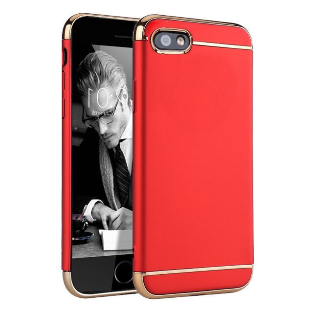 Husa telefon Apple Iphone 8 Plus ofera protectie Subtire 3in1 Lux Red Matte Full