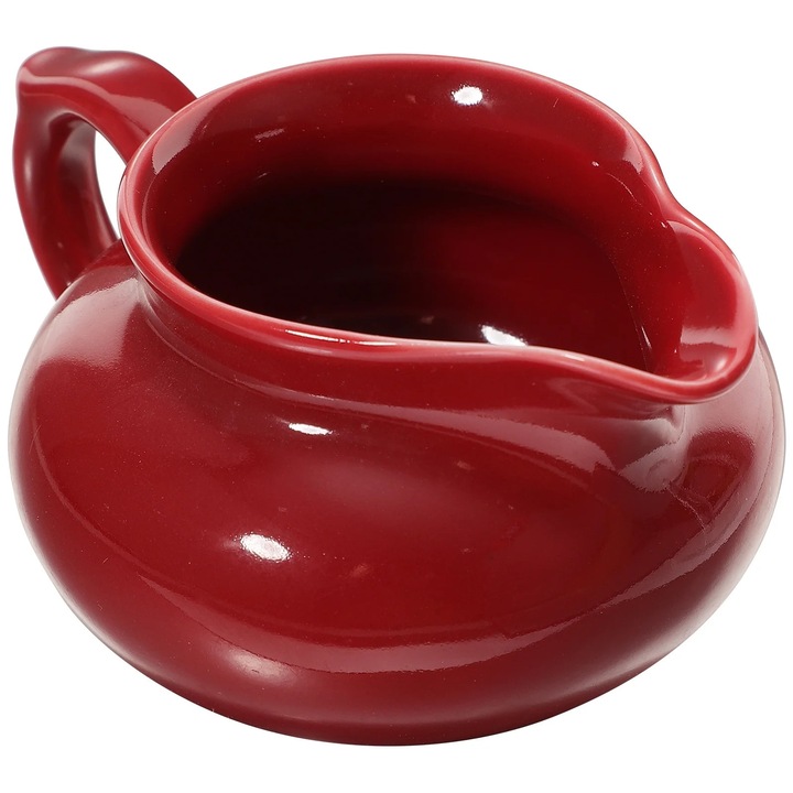 Bol ceramic YANYXR rosu 12x9x6cm cu maner pentru sos