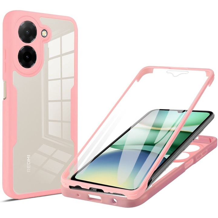 Husa pentru Xiaomi Redmi A5 4G (Standard) DaDen® ColorVerse 360, Antisoc, Protectie completa spate-ecran, Roz