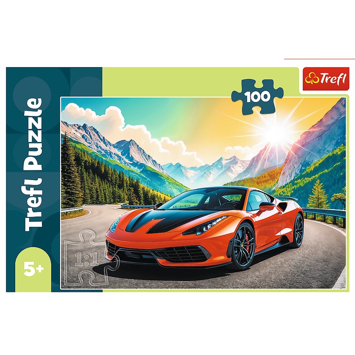 Puzzle 100 TREFL Wyscig z czasem, 410x275mm, ecologic, pentru copii peste 3 ani