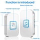 Sonerie wireless cu 1 receptor si 2 transmitatoare, volum ajustabil, LED flash, impermeabil, raza lunga de actiune