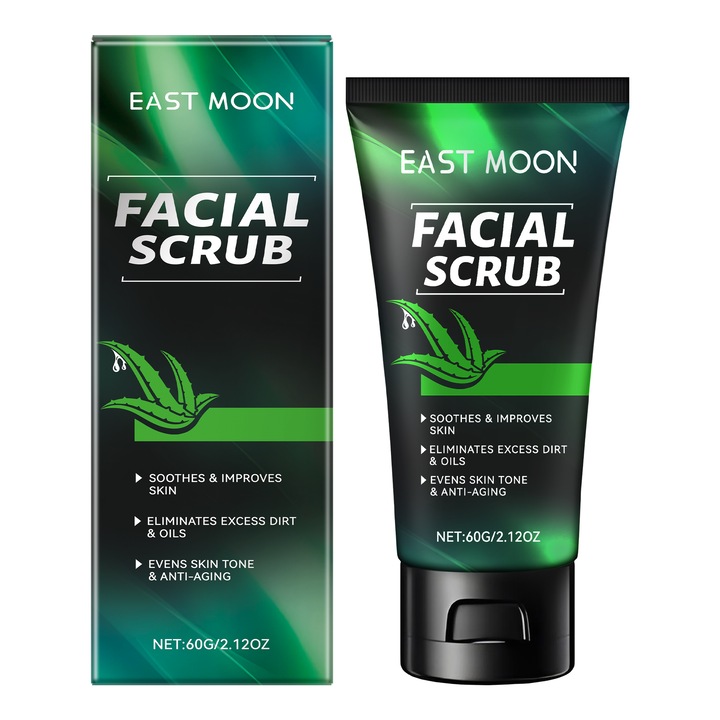 Scrub hidratant delicat East Moon, 2 bucati, pentru curatarea pielii