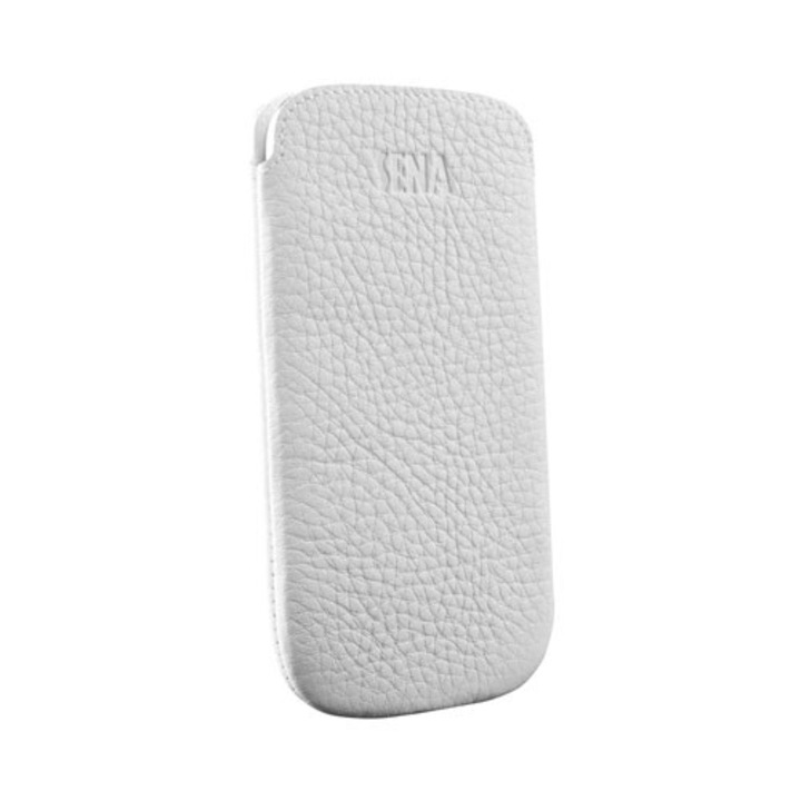 Калъф от естествена кожа SENA UltraSlim за Samsung Galaxy S3 - бял