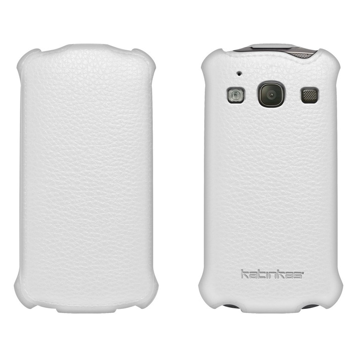 Кожен калъф KATINKAS Twin Flip с капак за Samsung Galaxy S3 - бял