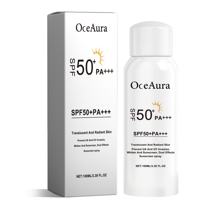 Spray de protectie solara, OceAura, 2 bucati, hidratare si protectie UV