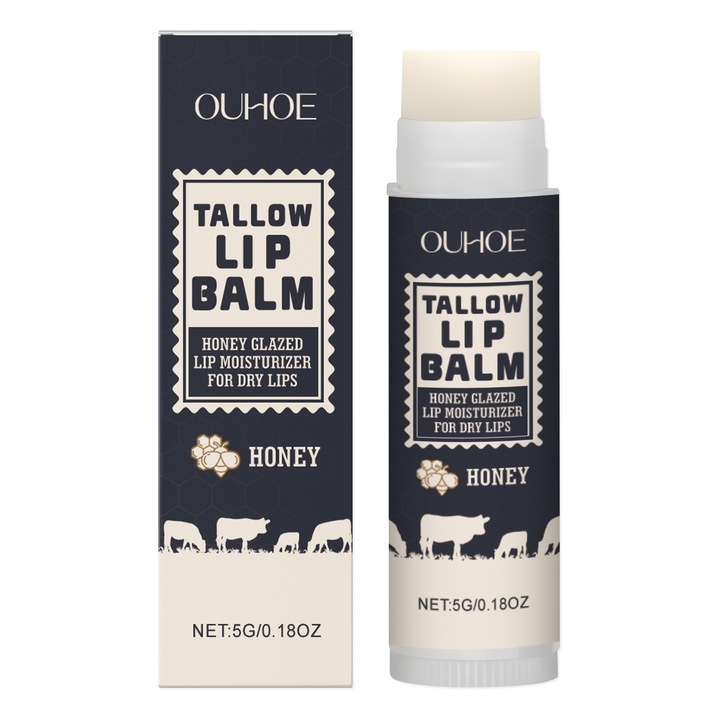 Vajas ajakbalzsam, 3 darabos készlet, hidratáló, tápláló, átlátszó, OUHOE