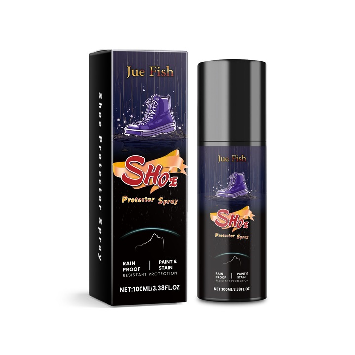Spray anti-murdarire si impermeabil pentru incaltaminte Jue-Fish, curata murdaria si petele si este un spray de ingrijire a incaltamintei impermeabil si rezistent la ploaie, 2 buc.