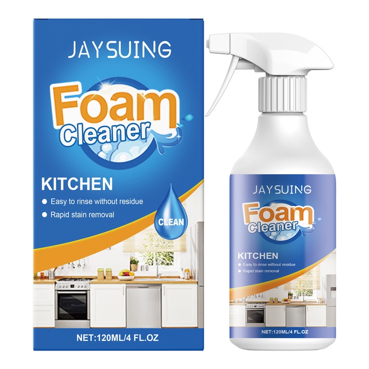 Jaysuing Spuma de curatare a grasimii de bucatarie, curatare a aragazului, curatare a vaselor de gatit, lustruire a grasimii, 2 buc