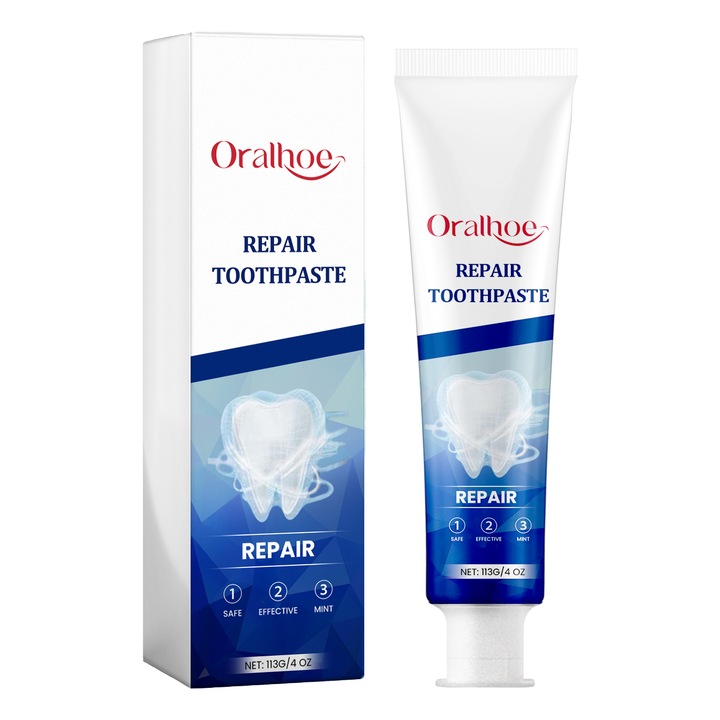 Tisztító fogkrém, 2 darab, menta és kamilla kivonattal, védi a zománcot, javítja a fogsűrűséget