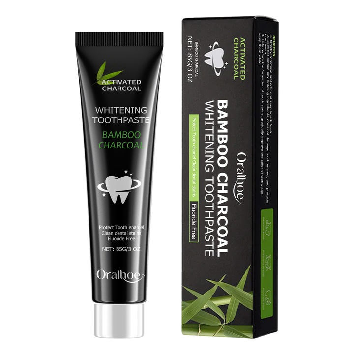 Bambusz szén fogkrém, 2 db-os készlet, kék, 100g