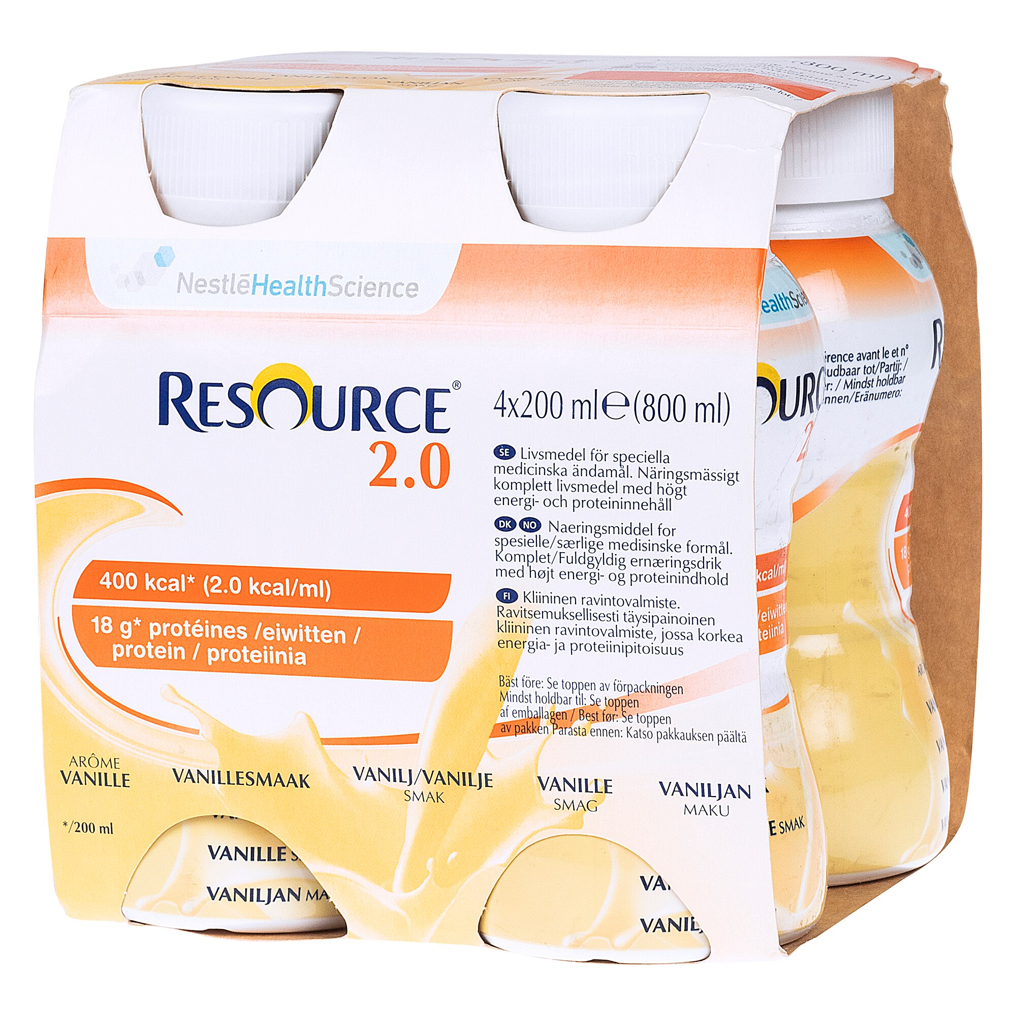 Formula de lapte pregatit Nestle RESOURCE 2.0 Vanilla Btl 6, de la 3 ani, 4x200 ml