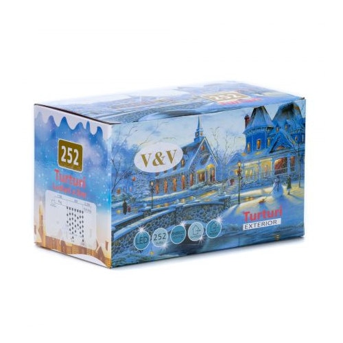 Instalatii de Craciun tip franjuri cu Flash 8 m, 252 leduri, alb rece 9012W