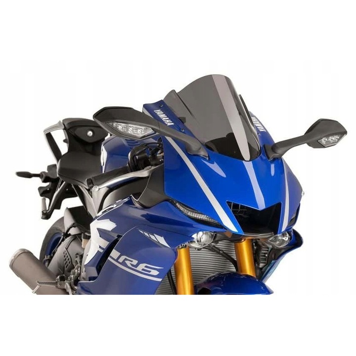 Предно стъкло за мотоциклет PUIG за Yamaha YZF R6, форма Z-Racing, тъмен цвят, размери 36x28.5 см