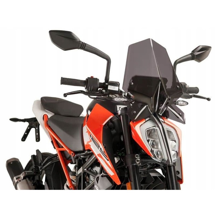Предно стъкло за мотоциклет, PUIG 9514F за KTM 125/390 Duke, 415x330 мм, включен монтажен комплект