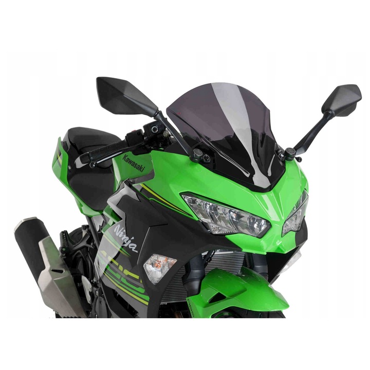 Предно стъкло за мотоциклет PUIG за Kawasaki Ninja 400, 2018-2020, спортна форма, цветно, 400x335 мм