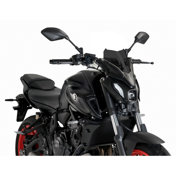 Предно стъкло за мотоциклет, PUIG 20618F за Yamaha MT-07 2021-2023, размери 320x235 мм, включен монтажен комплект