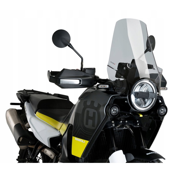 Предно стъкло за мотоциклет, PUIG за Husqvarna Norden 901, 510x425 мм, дебелина 4 мм, леко опушено